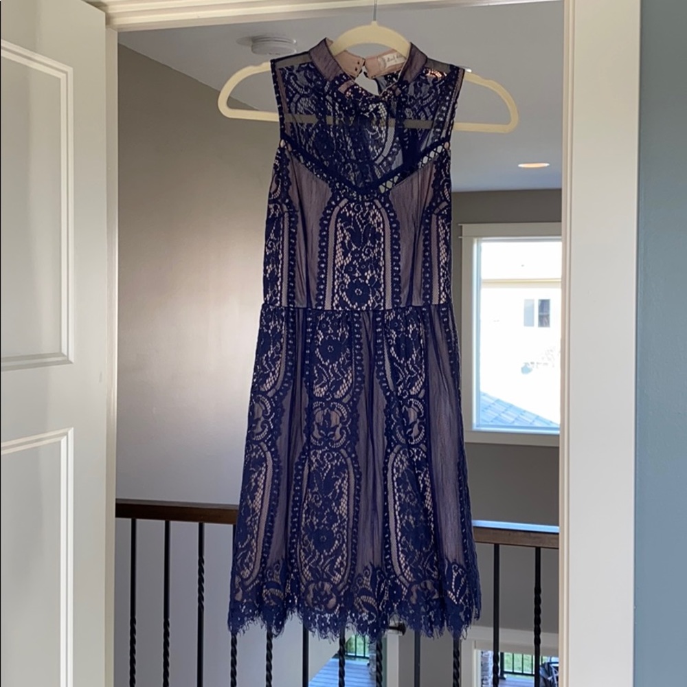 Altar’d State Blue Lace Sleeveless Dress